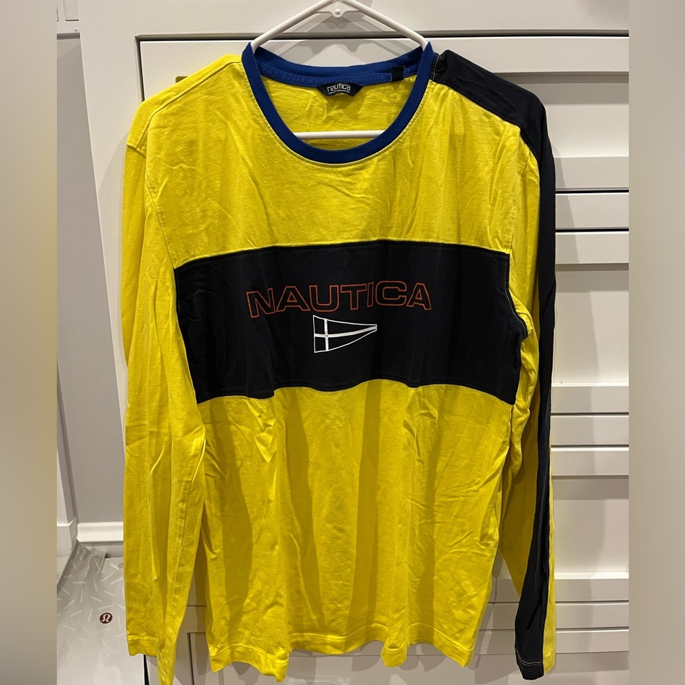 Nautical yellow and navy long sleeve